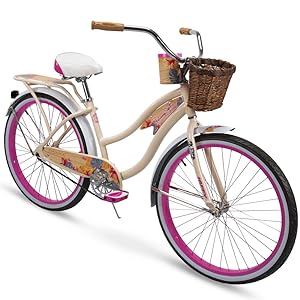 cruiser bike, huffy bike , panama jack bike, 26 inch bike, bike with basket , wicker basket , beach