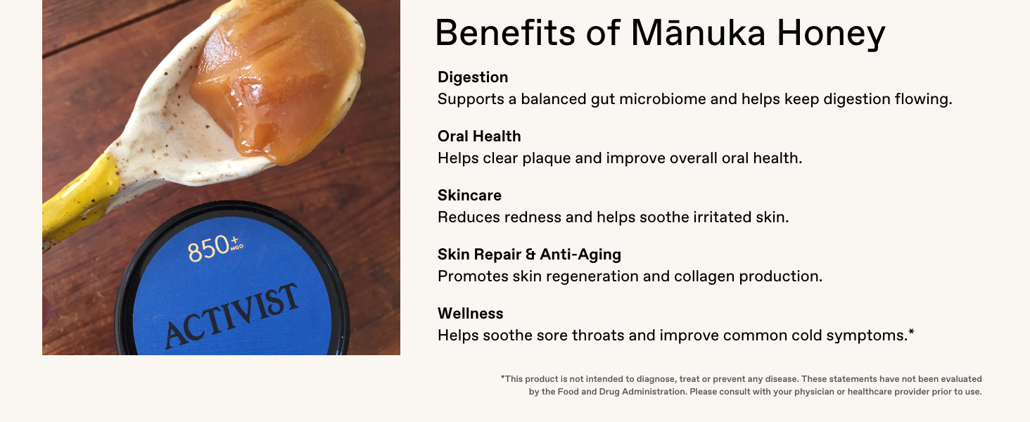 Mānuka Honey can help support digestion, skincare, oral health, and overall wellness.