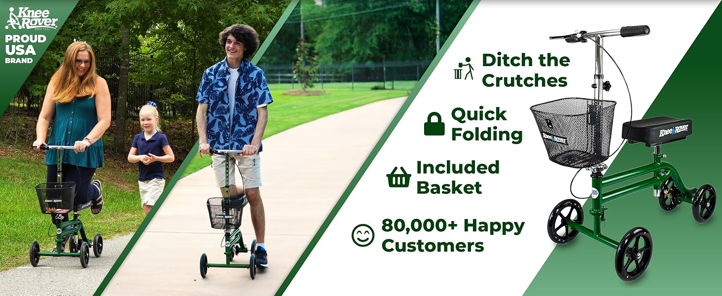 Knee scooter for broken ankle leg foot surgery injury steerable knee walker foldable fsa eligible