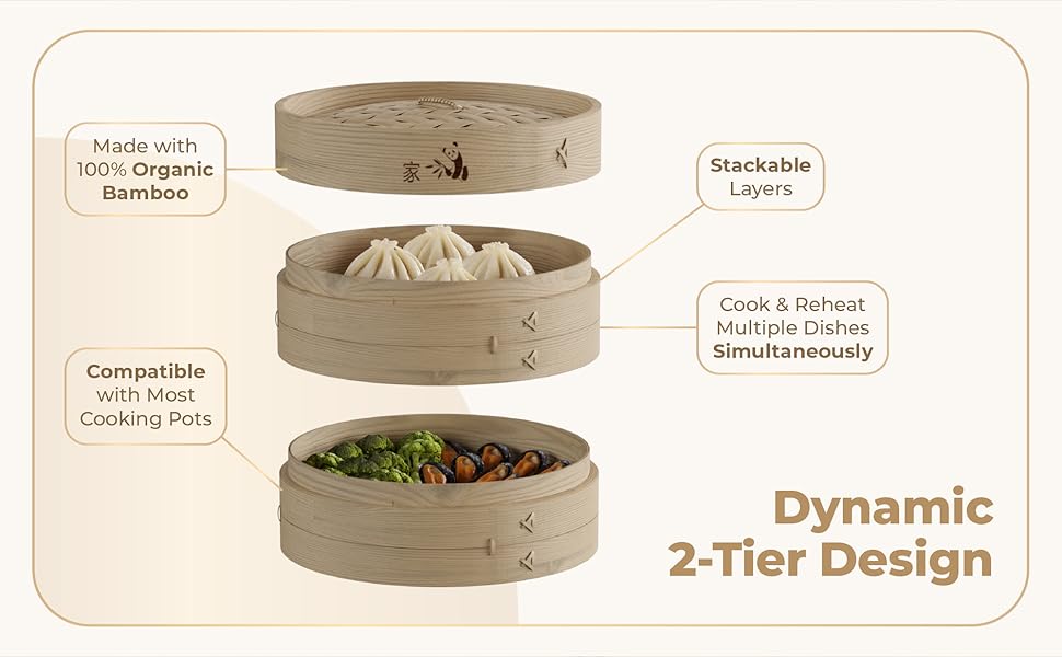 8 Inch Dumpling Bamboo Steamer