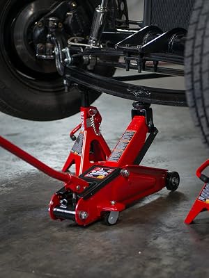 Torin Big Red Hydraulic Trolley Floor Jack with Carrying Case, 2 Ton (4,000 lb) Capacity