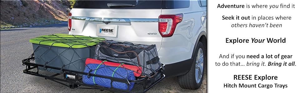 Reese Explore Hitch Mount Tray Carrier Heavy Duty Automotive Car Suv Van Truck Pro Series