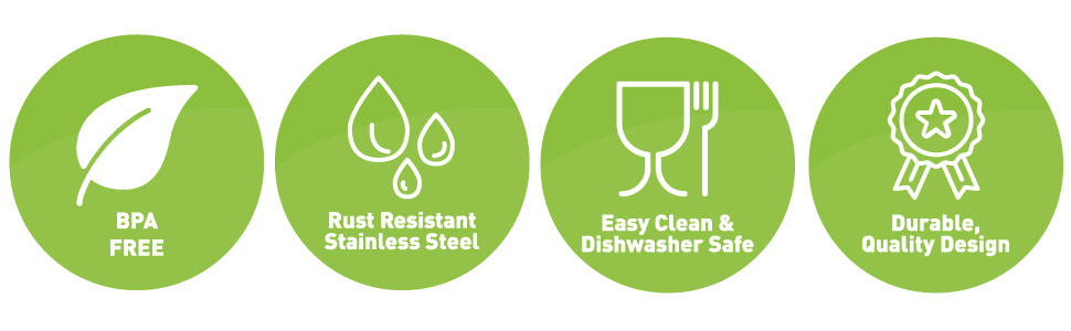 a set of two round labels with a drop of water on them.