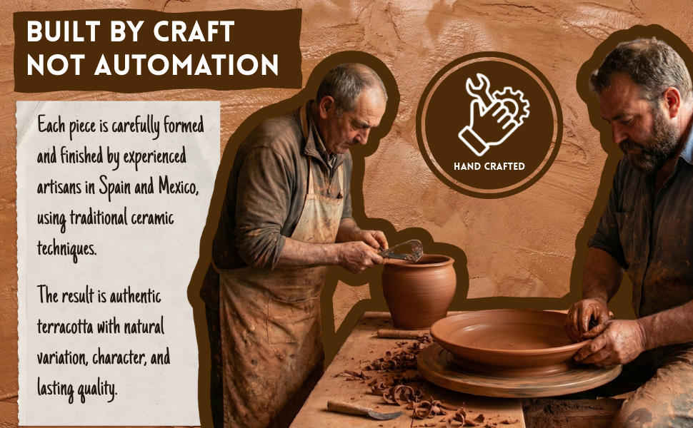Hand thrown dinnerware set small-batch terracotta plates artisan unique handpainted dinnerware