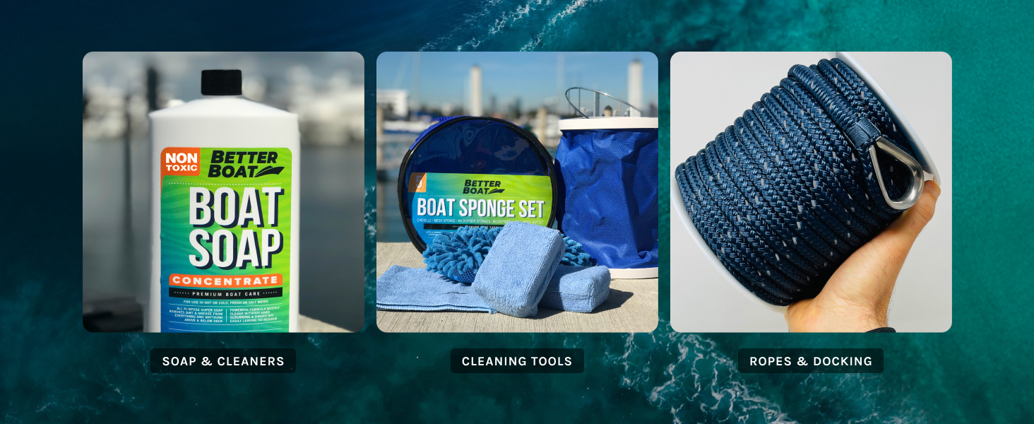 boat soap sponges and docking lines