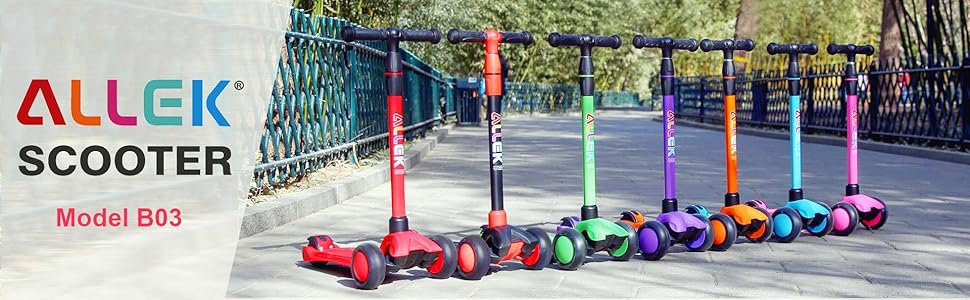 allek logo brand scooter B02 F01 D01 kick push kids lean to turn
