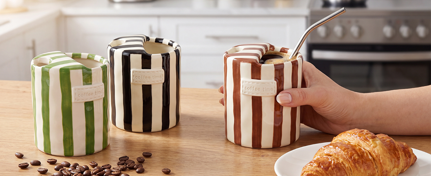 10oz Ceramic Coffee Mug with Sip Hole