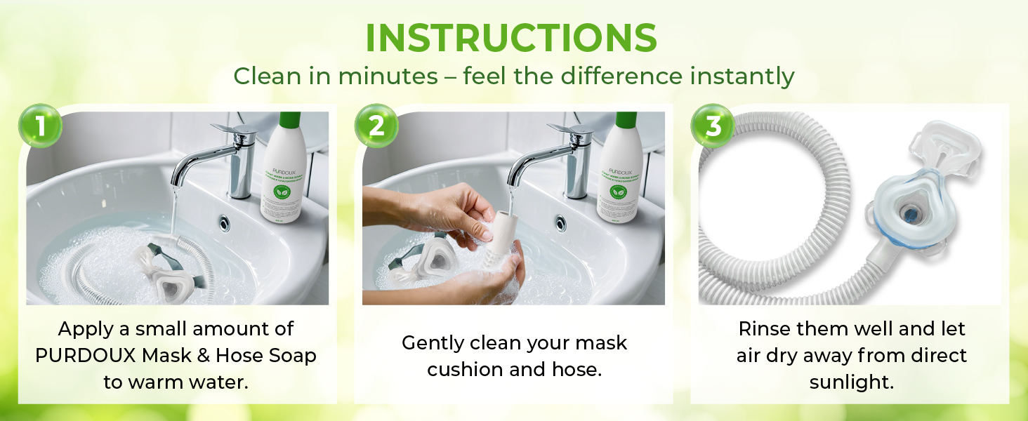 instructions for cpap mask and hose soap cleaning kit for cpap machines sleep apnea machines