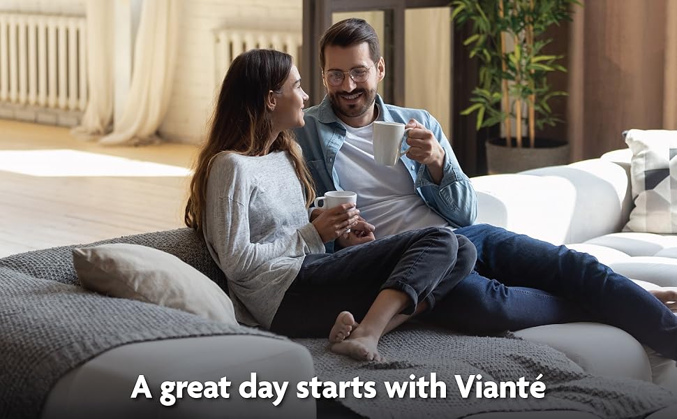Relaxing morning moments with Vianté kettle—perfect for coffee, tea, and shared routines