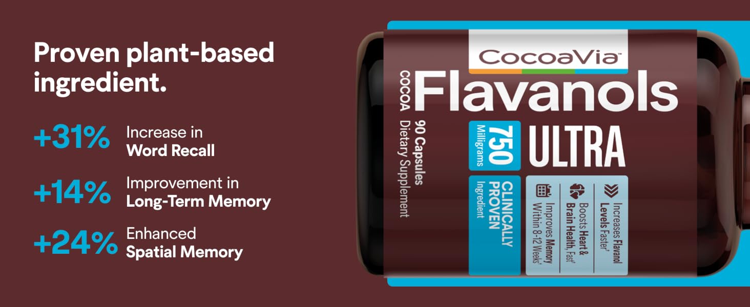 Ultra Cocoa Flavanol supplements, Memory, Circulation, Brain Health