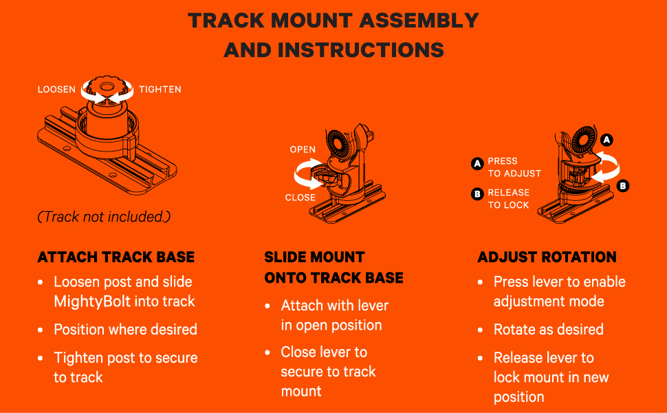 Track mount assembly and instructions