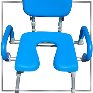 close up showcasing large/wide seat base allowing for best comfort and convenience