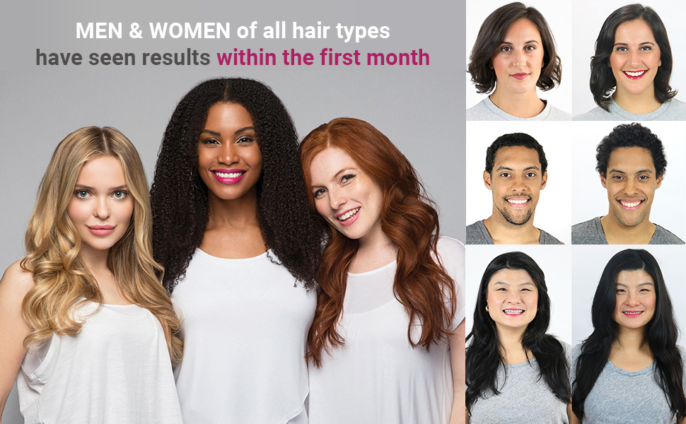 healthy hair men women straight curly short long frizzy kinky