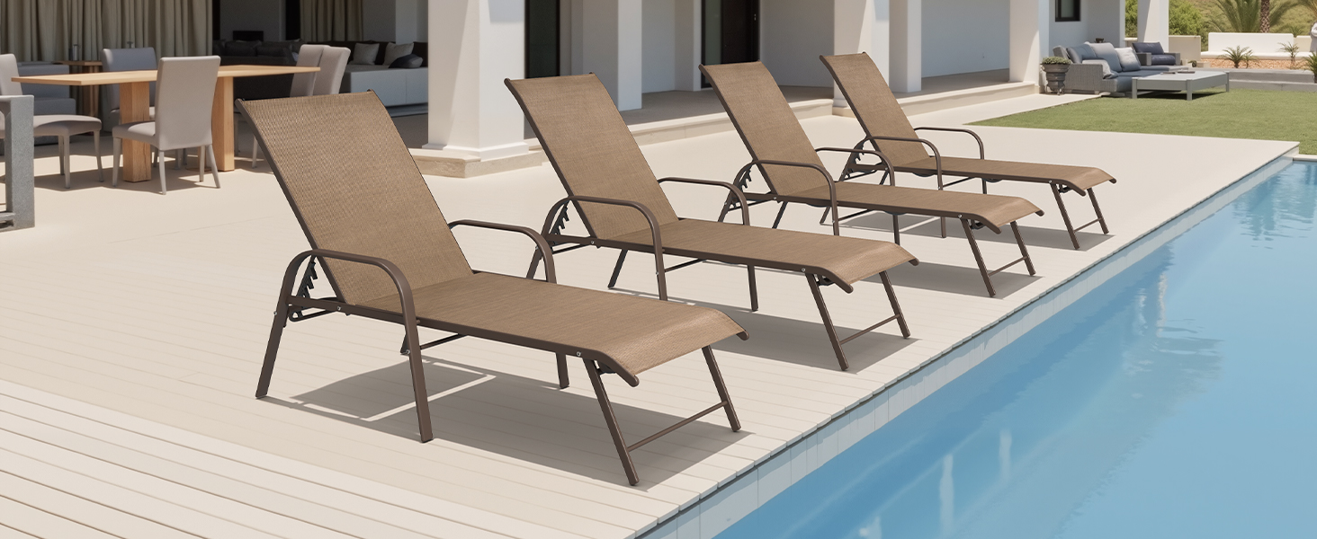Lounge Chair Outdoor with Armrests