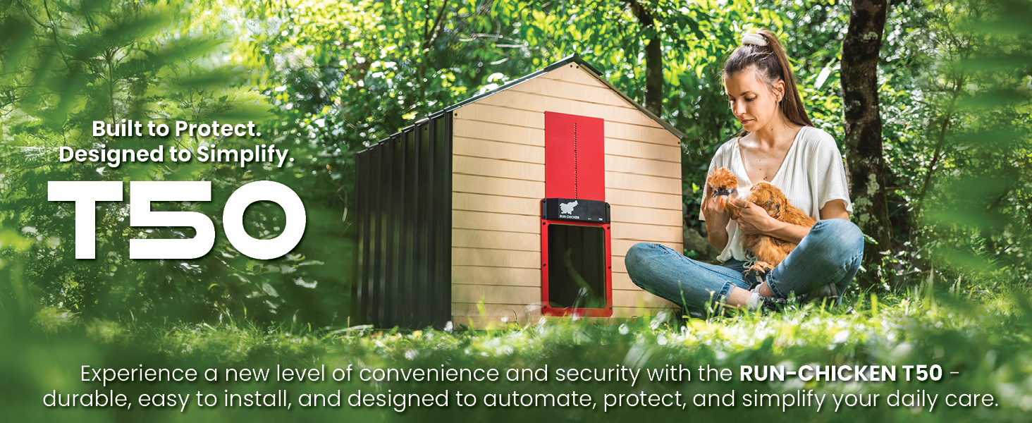 Automatic Chicken coop door T50. Smart. Simple. Reliable.
