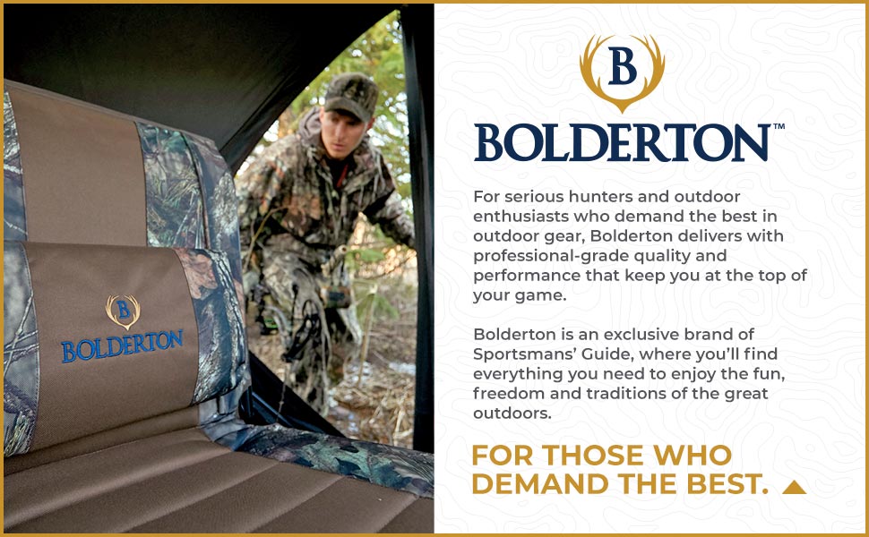 Bolderton 360 Comfort Swivel Camo Hunting Chair Folds Brand Story