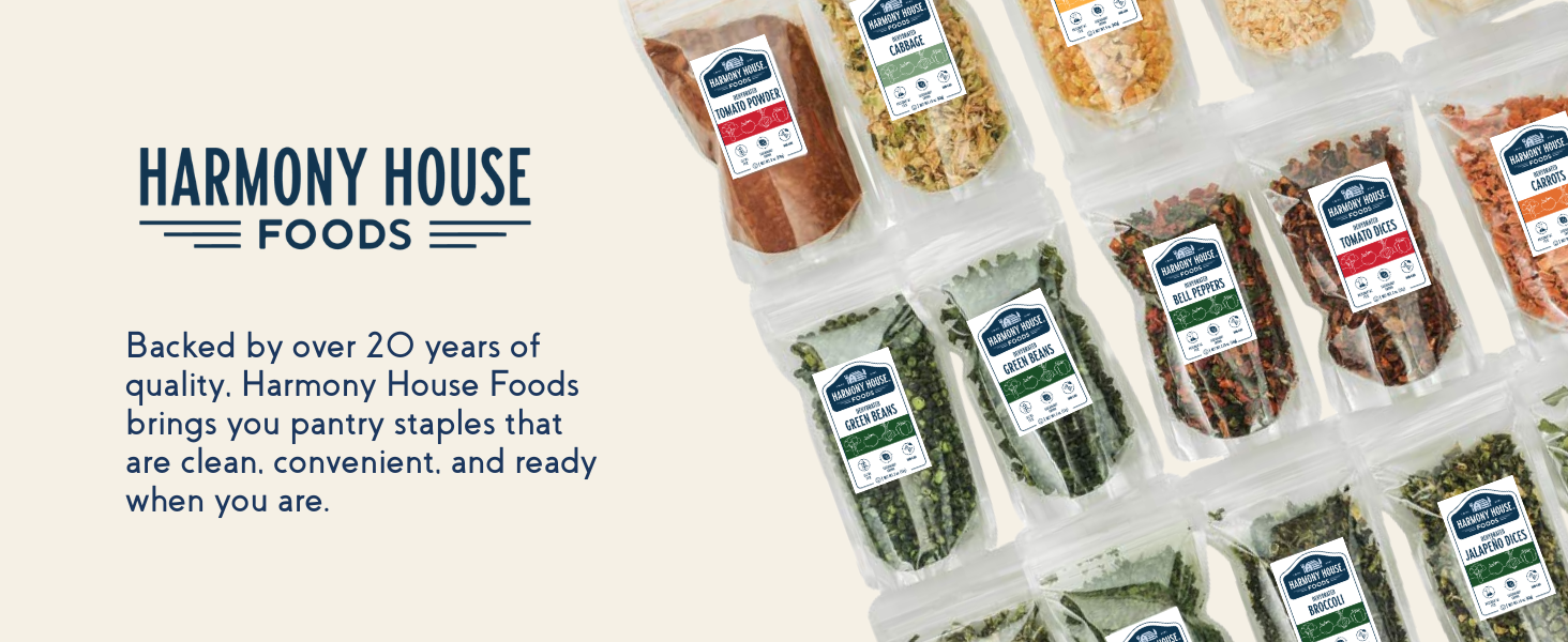 harmony house foods backed by 20 years of quality