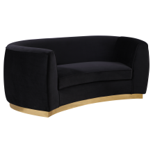 Meridian furniture, julian, living, room, modern, velvet, collection, geometric, diner, room, gold
