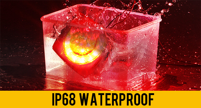 Partsam Led Submersible Square Trailer Tail Lights Kit Halo Glow with Wiring Harness, Waterproof 12V