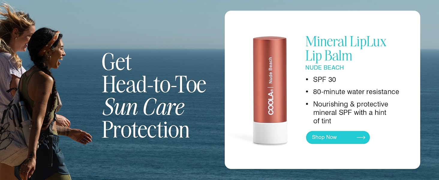get head-to-toe sun care protection- Mineral LipLux Lip Balm- Nude Beach