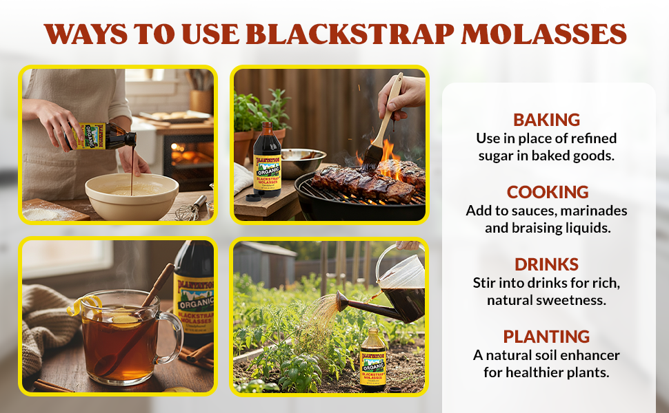 Plantation Organic Blackstrap Molasses, 15 oz
