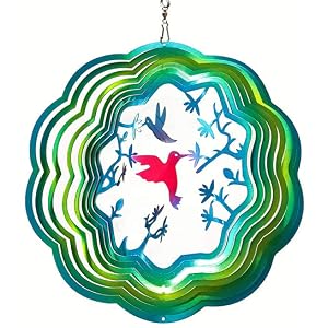 FONMY Wind Spinner-Multi Blue Twins Hummingbird
