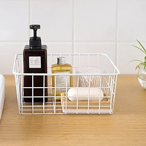 Farmhouse Decor Metal Wire Food Organizer Storage Bin Basket with Handles