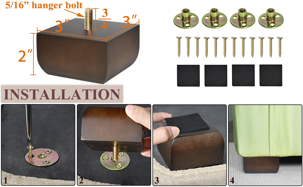 square sofa feet