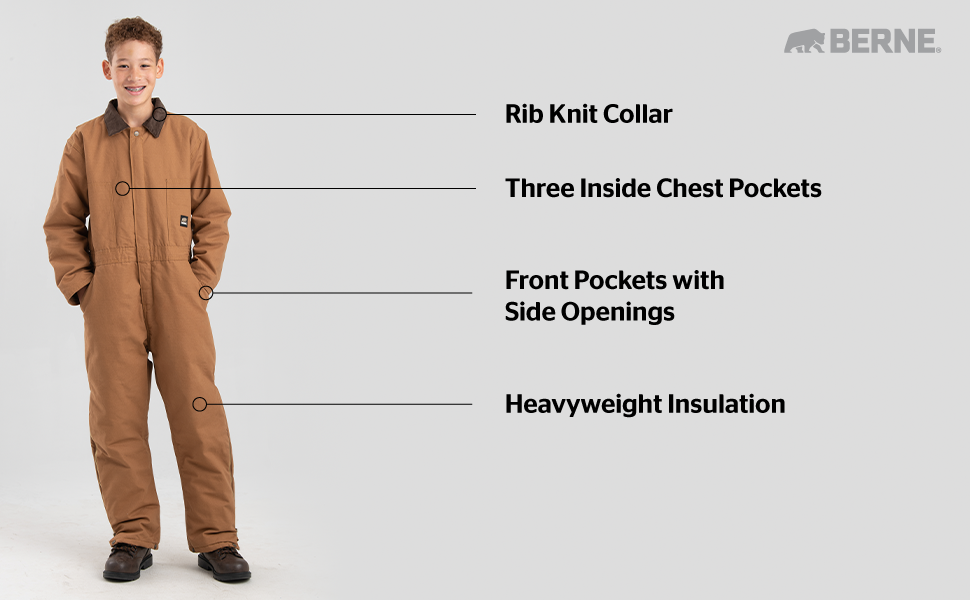 Rib-Knit Collar, Three Inside Pockets, Front Pockets with Side Openings, Heavyweight Insulation