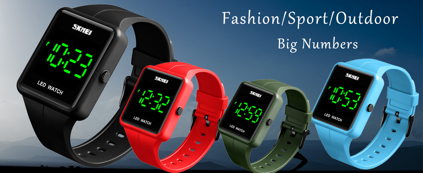 square digital watch