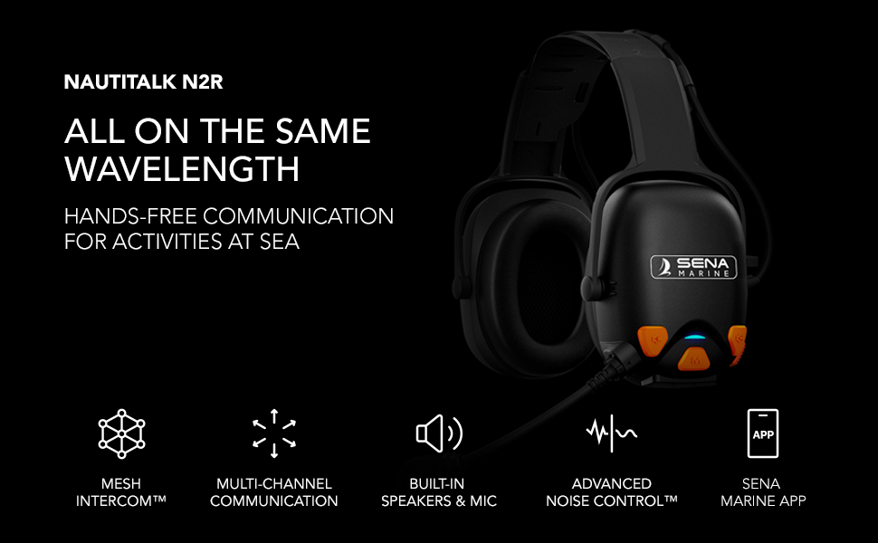 Sena Nautitalk N2R Mesh Intercom Communication Headset for Sailing and Other Water Sports