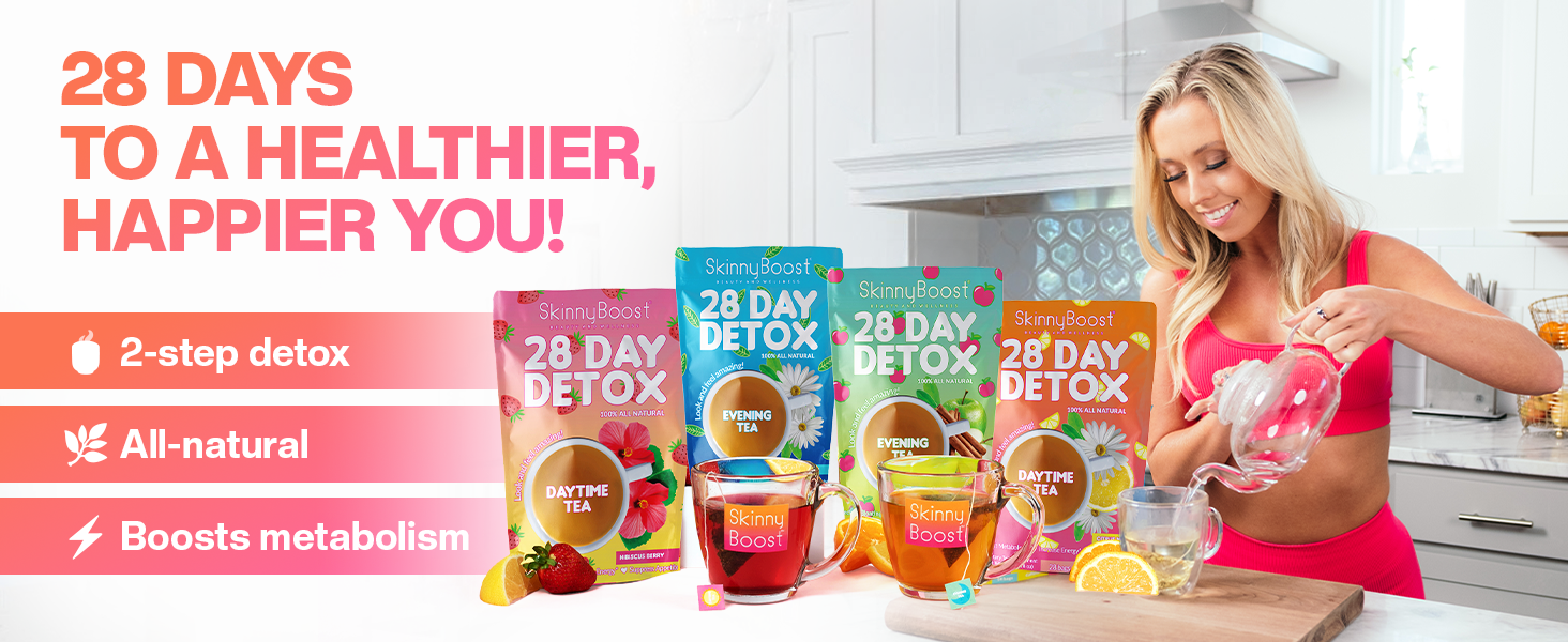 skinny boost evening detox tea slimming herbal diet weightloss ginger garcinia cambogia