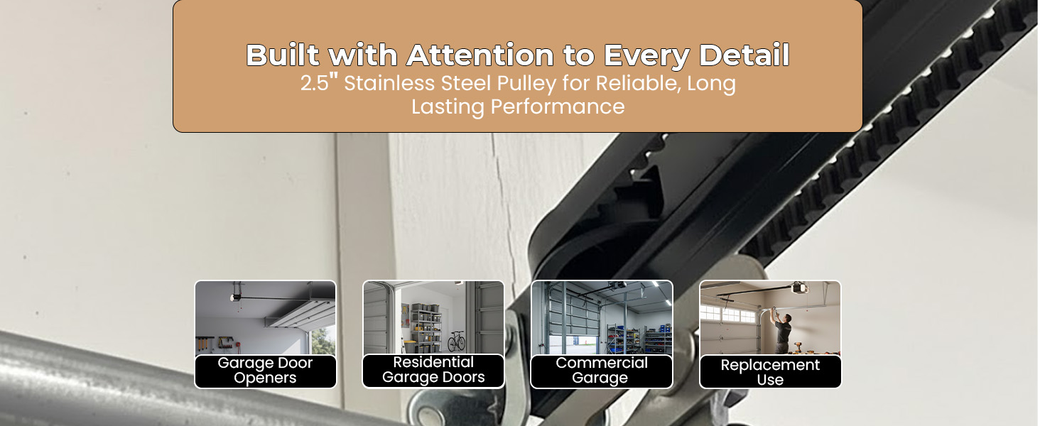Precision-built 2.5-inch garage door pulley designed for long-lasting and reliable operation.