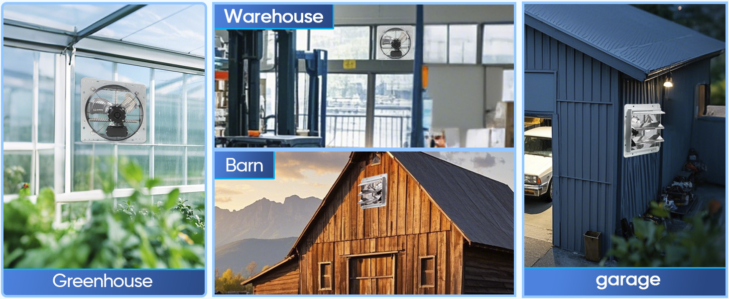 Exhaust Fan for greenhouse, warehouse, barn, attic, chicken coops, garage