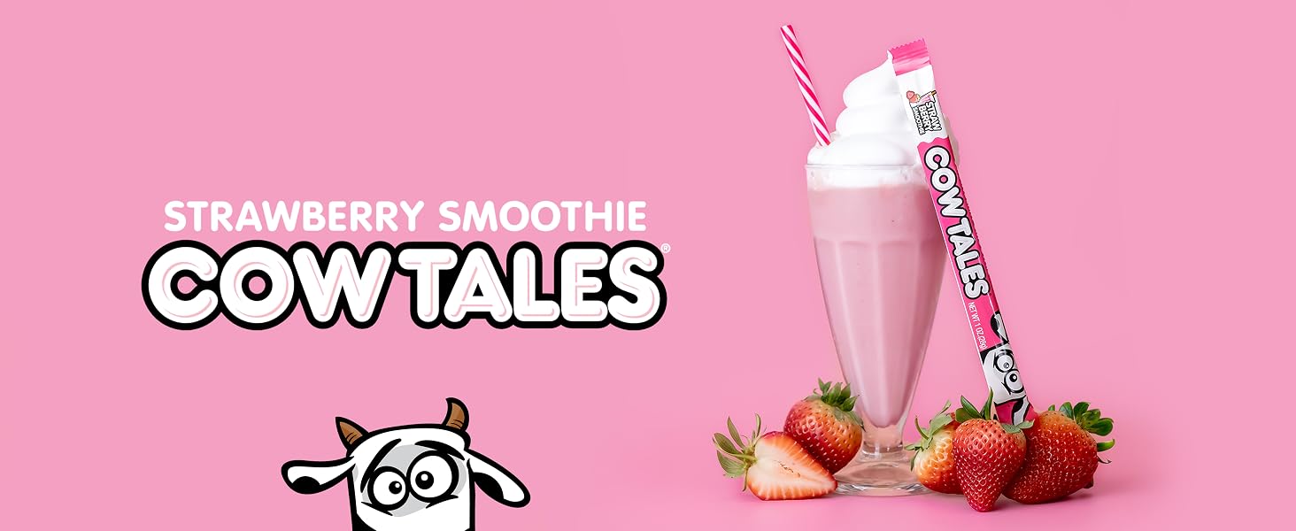 goetze's cow tales caramel sticks old fashioned caramel candies strawberry smoothie flavored sweets