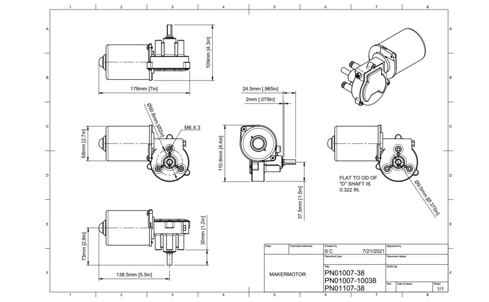 makermotor pn01007-38 dimensions