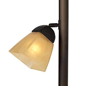 Antonio 71 1/2" Bronze and Champagne Glass Torchiere Floor Lamp