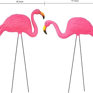 2 two pack large bright pink flamingo 17 by 24 inches