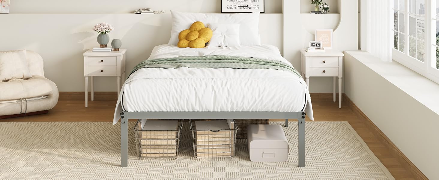 grey bed frame