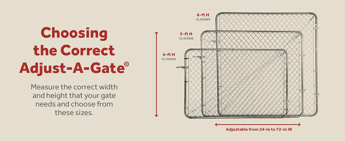 Adjust-A-Gate Fit-Right Adjustable Walk Gate Kit with Round Corner Frame, Gray - Dimensions desktop