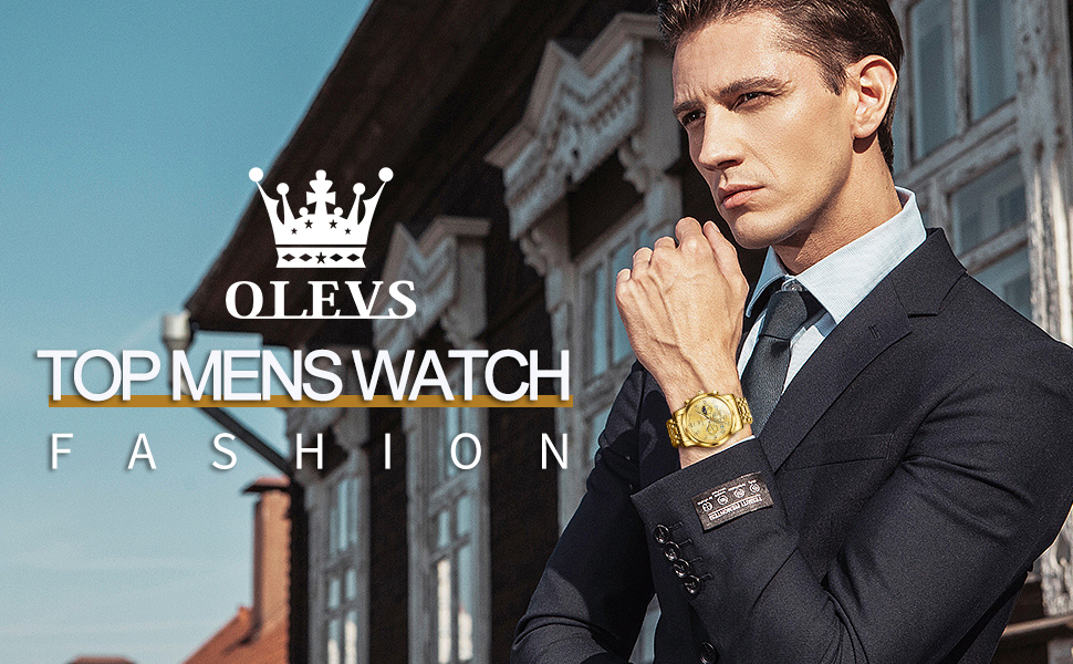 gold men watches,Gold watches for men,Easy to Read Analog Quartz Watch