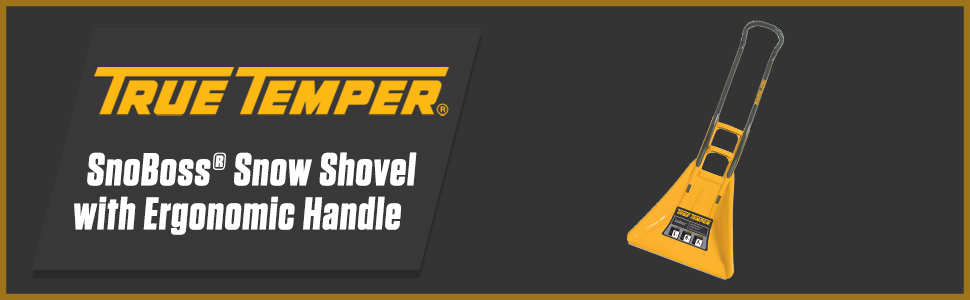 true temper, snowboss, snow shovel, snow pusher, ergonomic