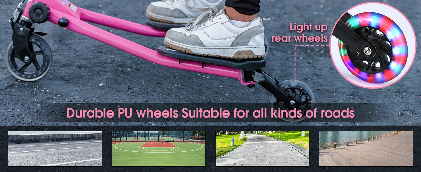 led flashing wheels drifting scooter for kids