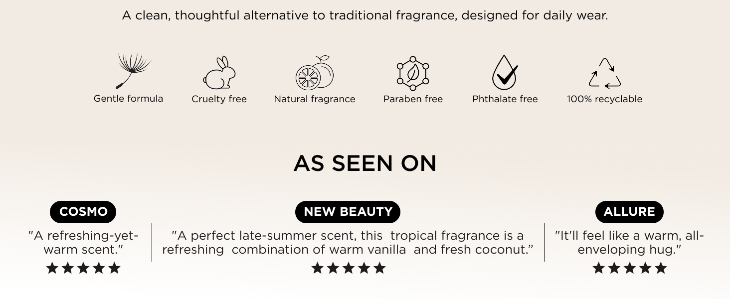 Lavanila Coconut healthy fragrance clean natural perfume women sensitive skin
