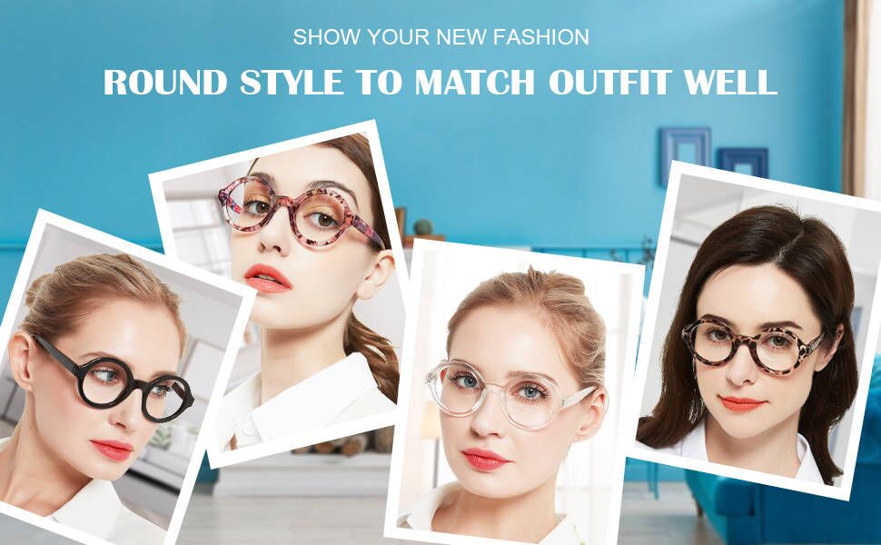Fashion round reading glasses