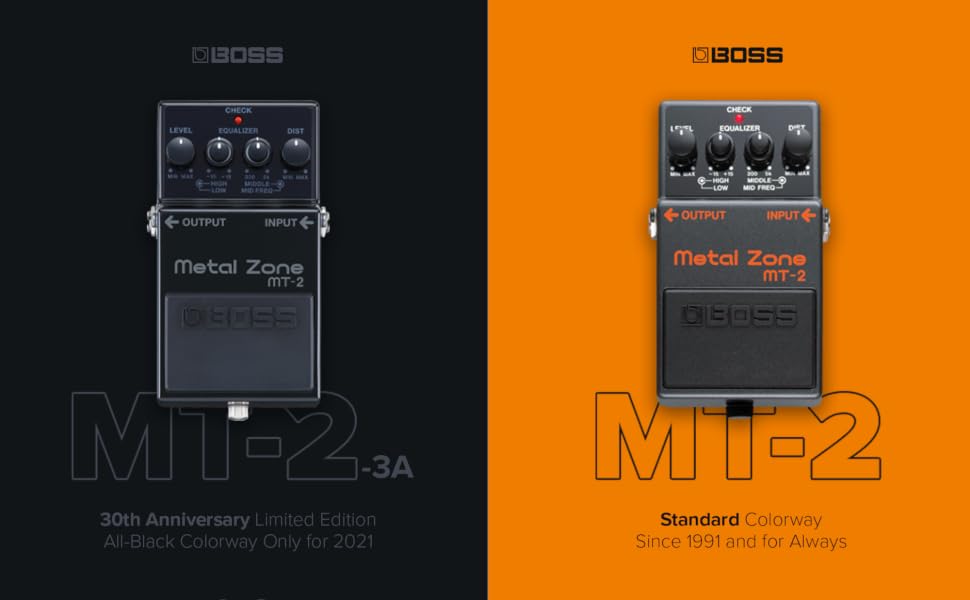 BOSS MT-2 –Metal Zone Effects Pedal for Guitar and Bass. Legendary High-Gain Distortion Pedal