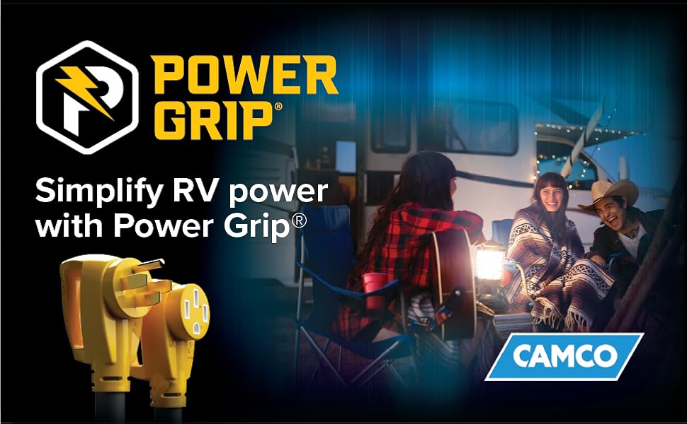 Power Grip; RV extension Cord; Camco; RV electrical accessories; Camper electrical