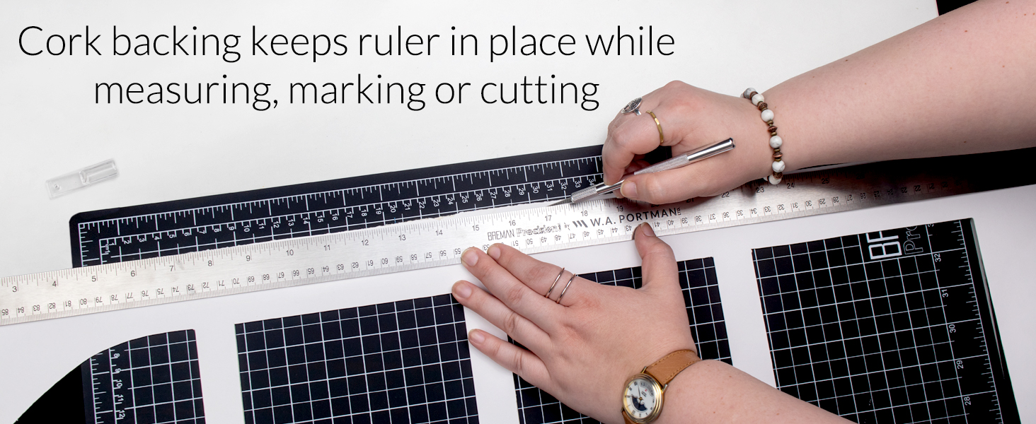 Cork back ruler metal ruler cutting mat self healing