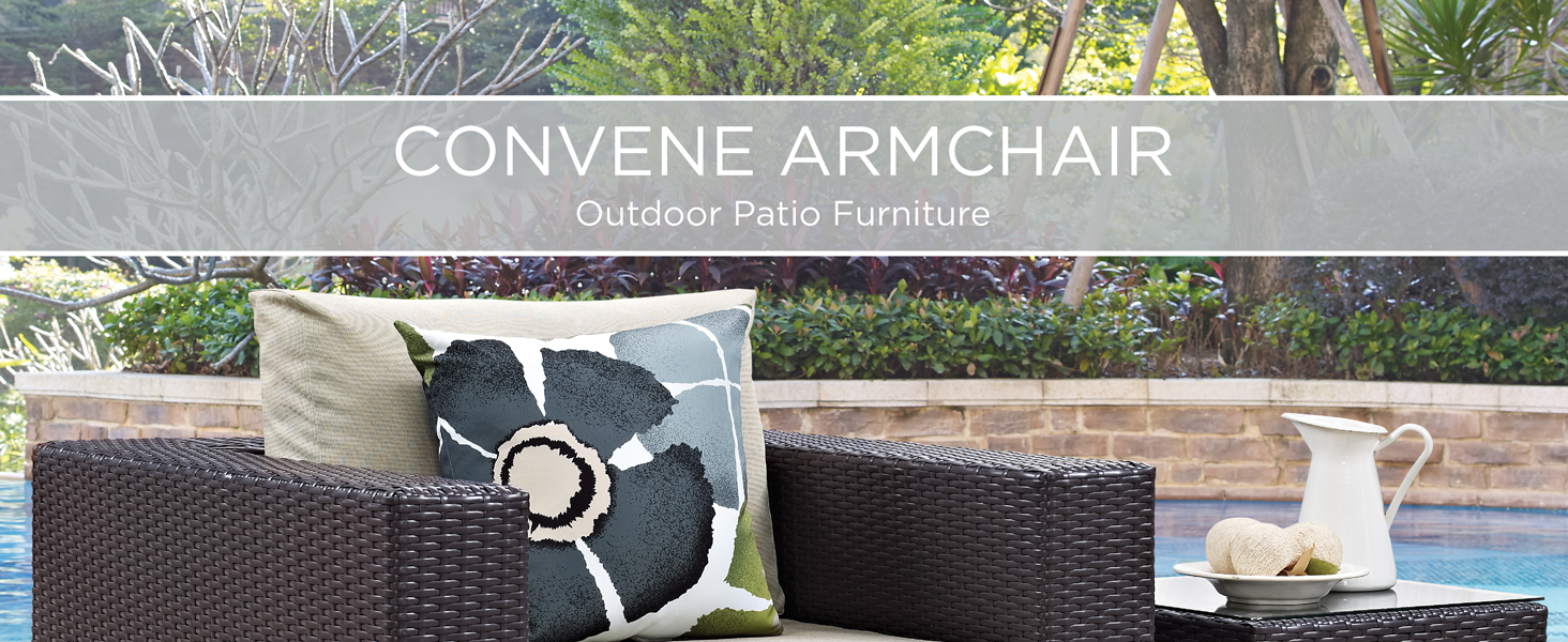 Gather stages,aluminum frame,powder-coated,rattan weave,outdoor collection,all-weather fabric