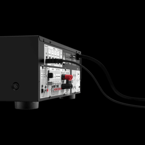 Back of TX-SR393 receiver with plugs